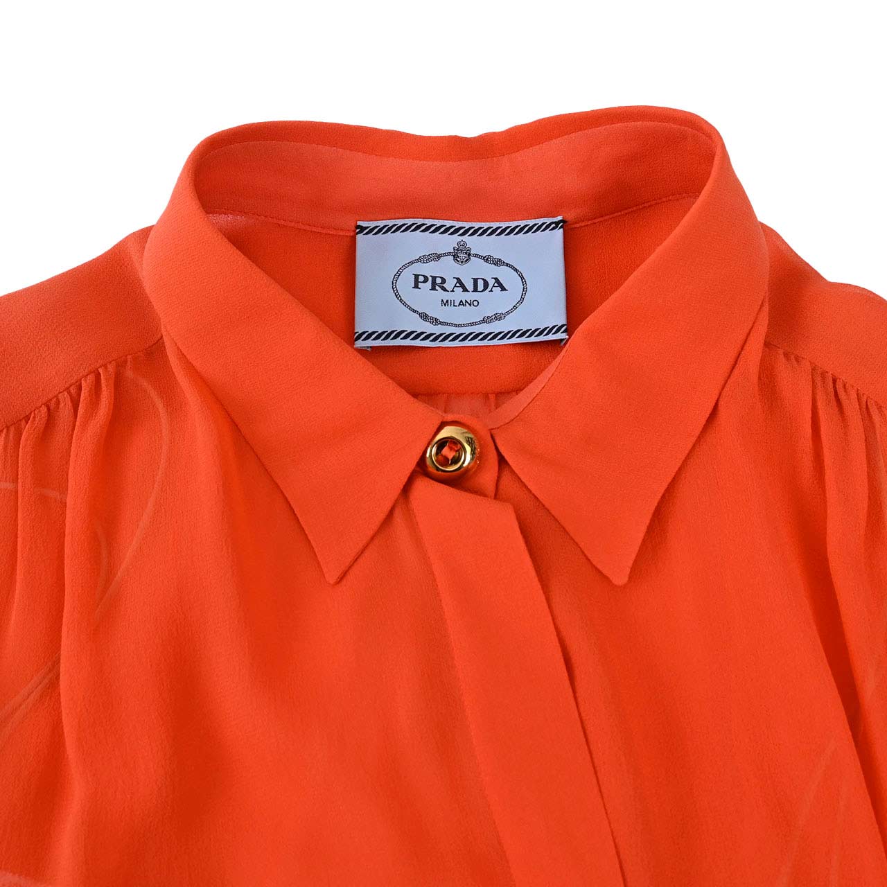 プラダ PRADA シフォンシルクワンピースP377PH レッド 42 【ラスト1点 42サイズ】 【プライスダウン】