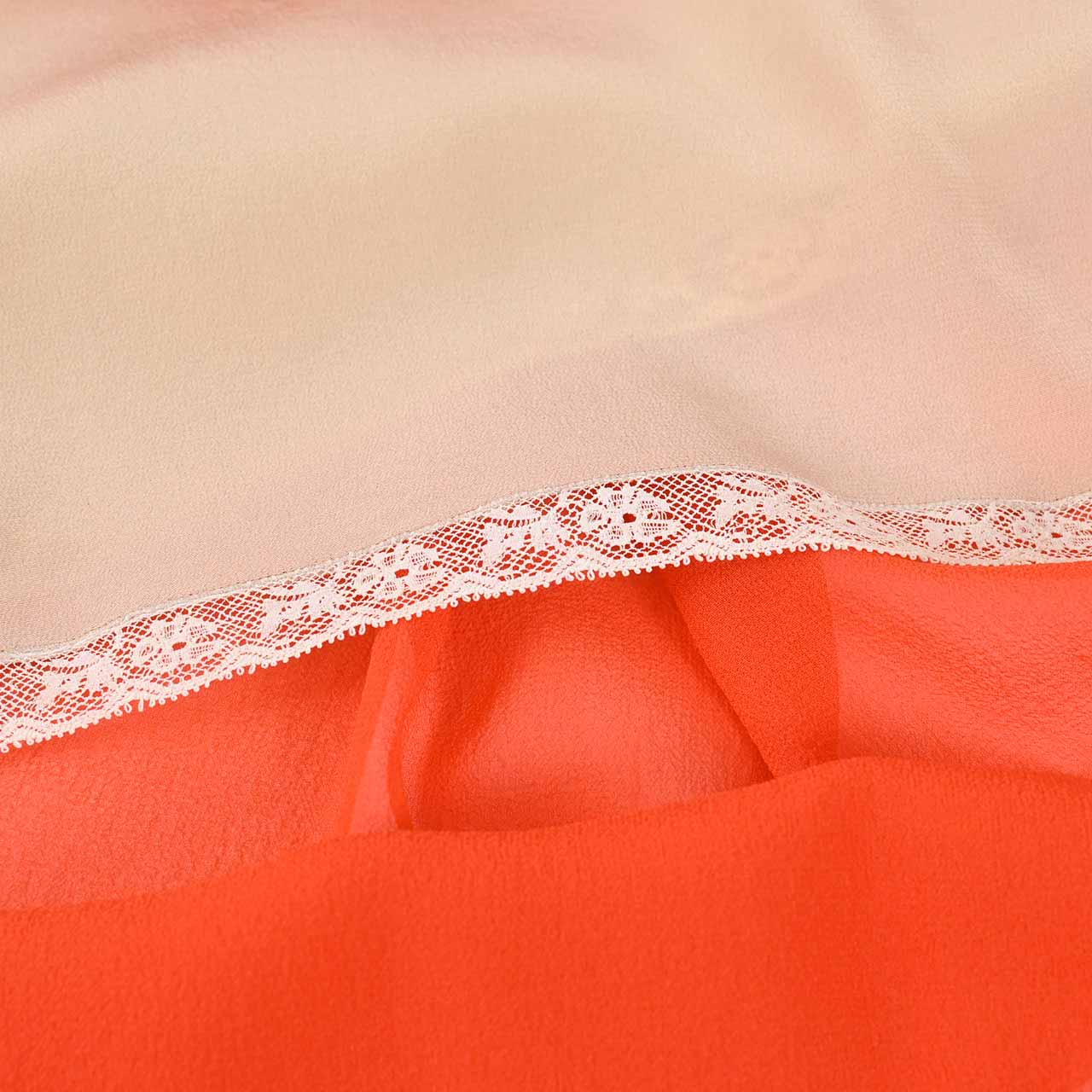 プラダ PRADA シフォンシルクワンピースP377PH レッド 42 【ラスト1点 42サイズ】 【プライスダウン】