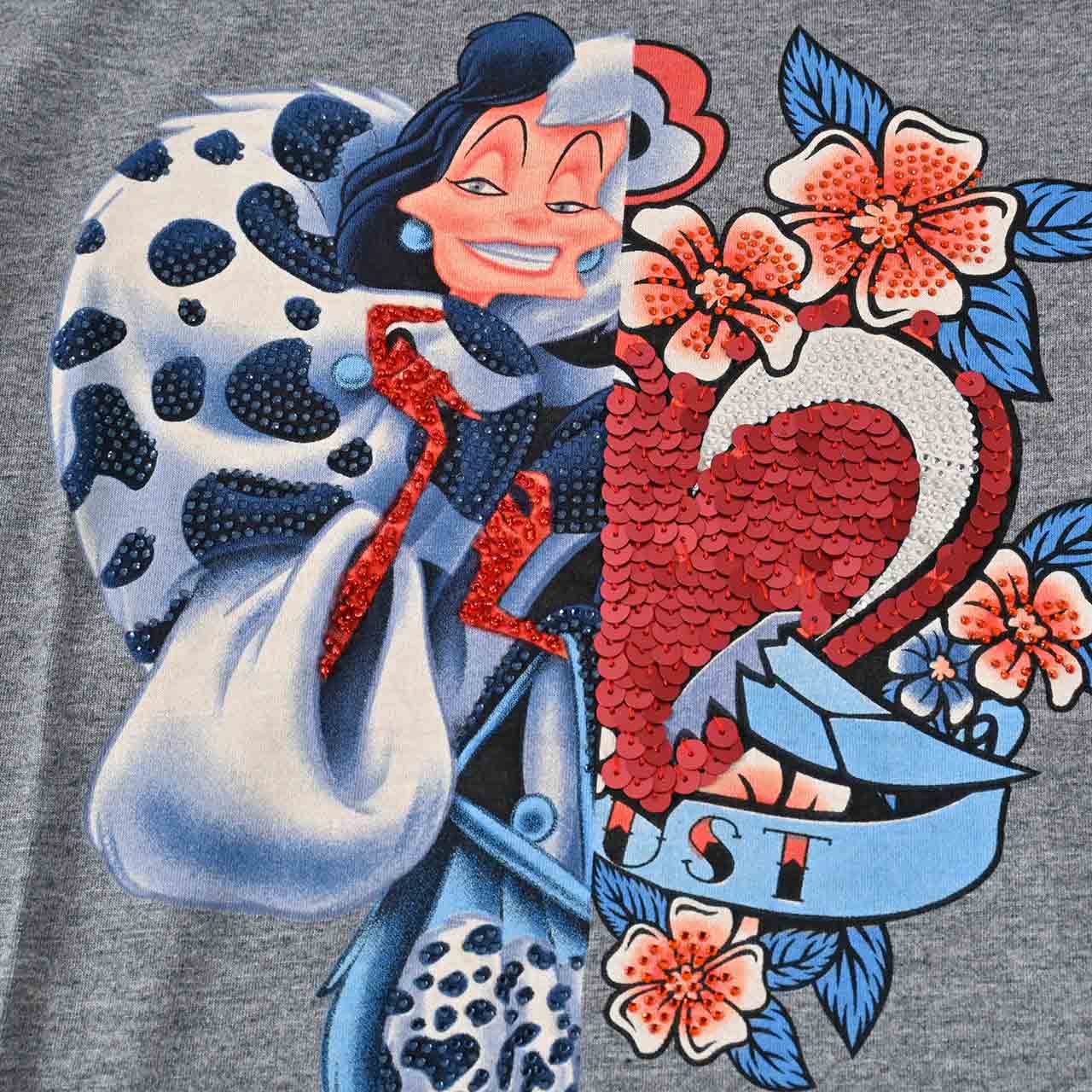 プラムス PLUMS ディズニーコラボ プリントTシャツ9DWT247S GRY028 グレー