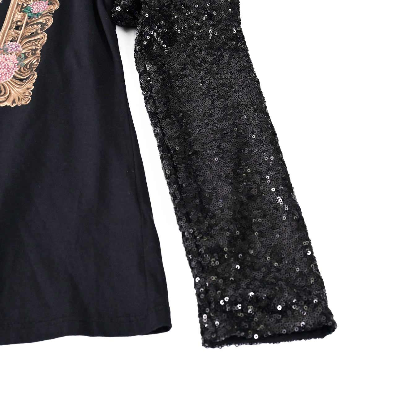 【期間限定SALE】 プラムス クチュール PLUMS COUTURE Tシャツ 9DWT248B BLK001 ブラック レディース 【ラスト1点 Lサイズ】