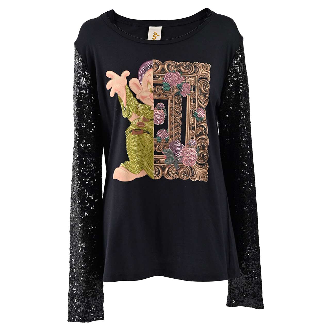 【期間限定SALE】 プラムス クチュール PLUMS COUTURE Tシャツ 9DWT248B BLK001 ブラック レディース 【ラスト1点 Lサイズ】