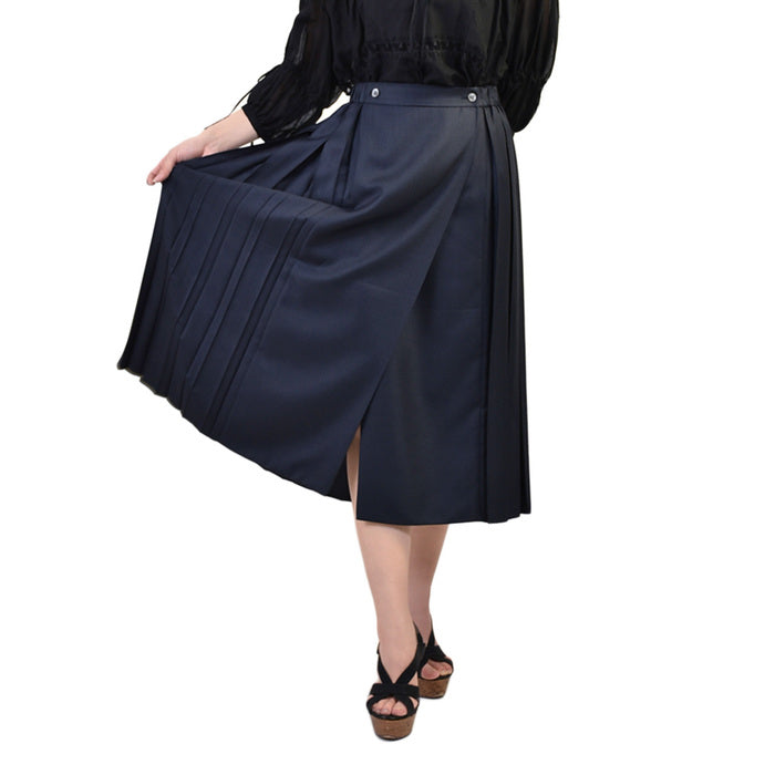 Maison Kitsune Wrap Pleated Skirt MAISON KITSUNE FW16W507 Navy One piece only 