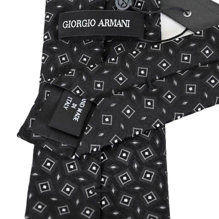 ジョルジオ アルマーニ GIORGIO ARMANI ネクタイ 1P921 00020 ブラック メンズ  就職祝い 誕生日 ギフト プレゼント