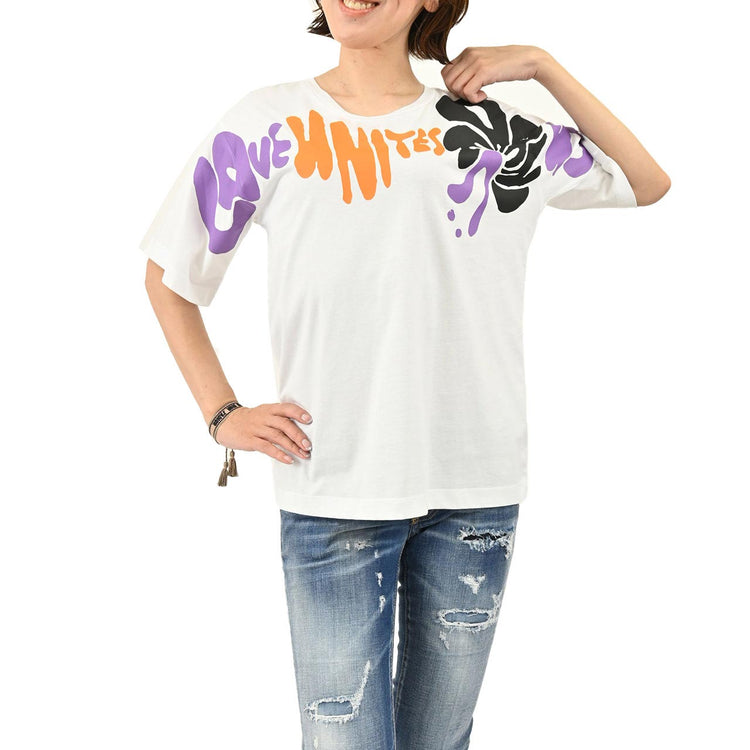 マルニ プリントTシャツ MARNI THJEL32EPU USCR55L UW01 ホワイト　レディース