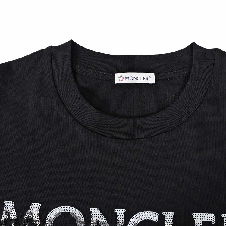 モンクレール MONCLER クルーネック半袖Ｔシャツ 8C000 28 829HP 999 ブラック 秋冬 レディース