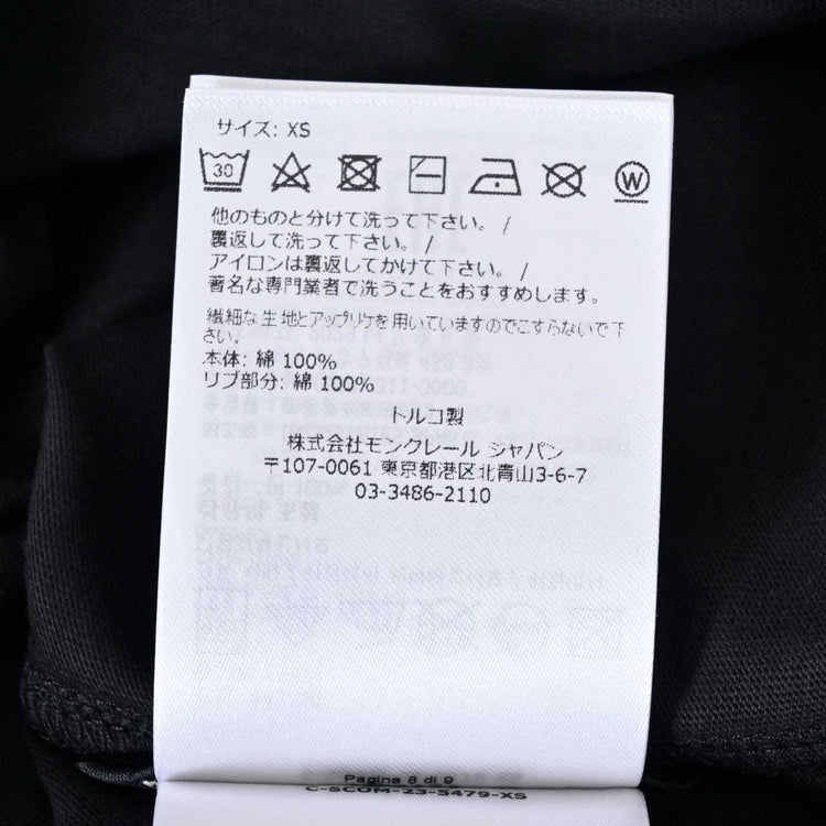 モンクレール MONCLER クルーネック半袖Ｔシャツ 8C000 28 829HP 999 ブラック 秋冬 レディース