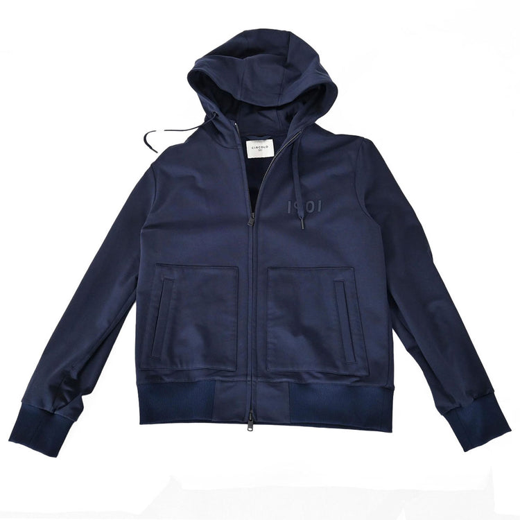 チルコロ CIRCOLO 1901 ジップアップパーカー HOODIE FULL ZIP FELPA CN4052 447 ネイビー メンズ プレゼント ギフト