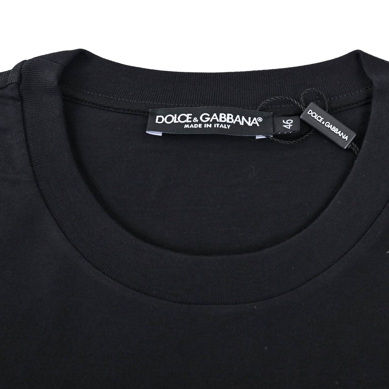 ドルチェ＆ガッバーナ DOLCE&GABBANA Tシャツ G8PN9T G7J6B N0000 ブラック  メンズ 【ラスト1点 48サイズ】