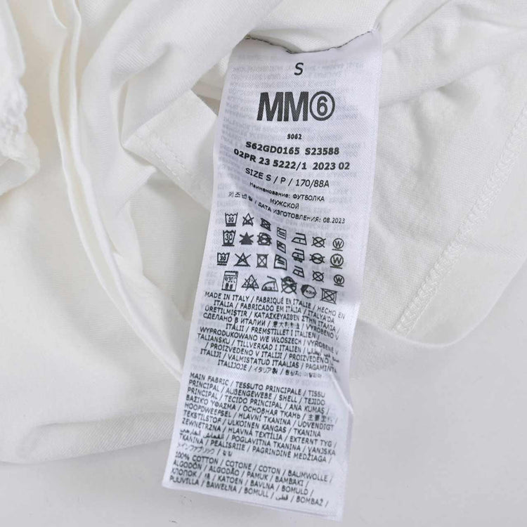 エムエムシックス メゾン マルジェラ MM6 Maison Margiela Tシャツ S23588 S62GD0165 101 ホワイト メンズ 【ラスト1点 XLサイズ】 プレゼント ギフト