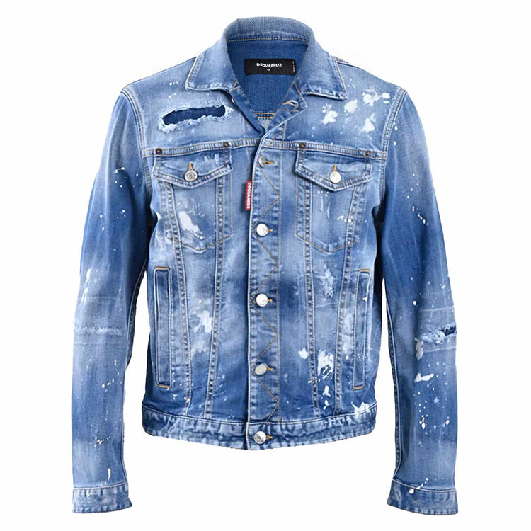 【46％OFF】 ディースクエアード DSQUARED2 デニムジャケット S74AM1463 S30789 Dan Jean Jacket 470 ブルー 2024年春夏新作 2024SS メンズ プレゼント ギフトクリスマス ギフト プレゼント