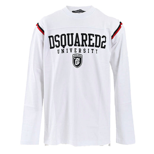 【42％OFF】 ディースクエアード DSQUARED2 クルーネック長袖Ｔシャツ S74GD1218 S24658 Varsity Fit Tee 100 ホワイト 2024年春夏新作 2024SS メンズ プレゼント ギフトクリスマス ギフト プレゼント