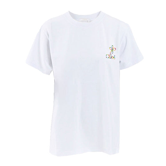 クロエ CHLOE Tシャツ C24UJH01184 101 ホワイト 2024年春夏新作 2024SS レディース 【ラスト1点 Sサイズ】