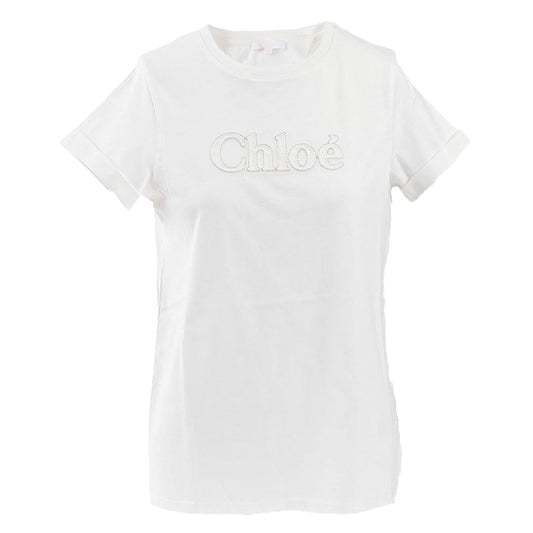 【37％OFF】 クロエ CHLOE Tシャツ C20110 117 117 ホワイト 2024年春夏新作 2024SS レディース 【ラスト1点 12Aサイズ】クリスマス ギフト プレゼント