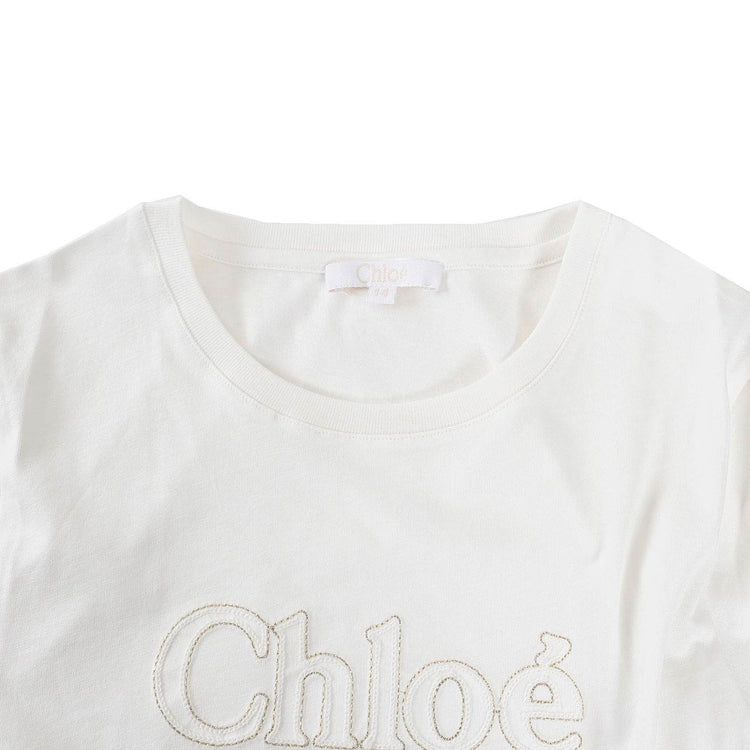 クロエ CHLOE Tシャツ C20110 117 117 ホワイト 2024年春夏新作 2024SS レディース 【ラスト1点 12Aサイズ】