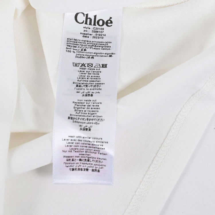 クロエ CHLOE Tシャツ C20109 117 117 ホワイト 2024年春夏新作 2024SS レディース