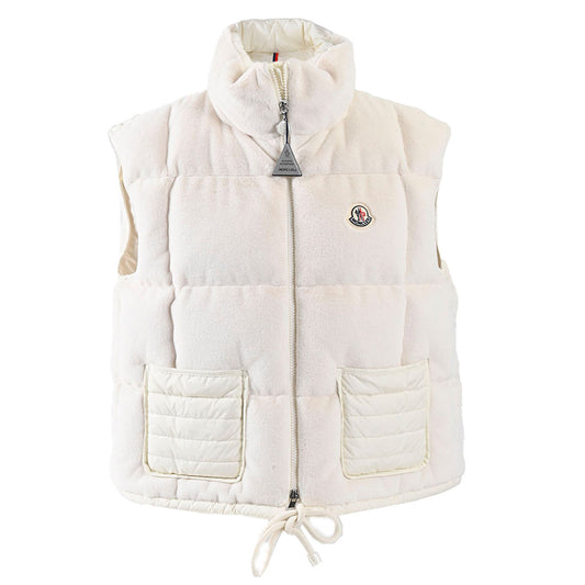 モンクレール MONCLER ダウンベスト ARQUES 1A0000489AL5 033 ホワイト レディース 2024年秋冬新作 2024AW