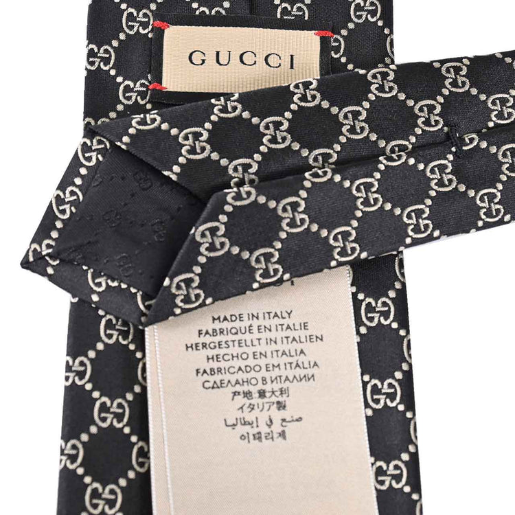 グッチ GUCCI ネクタイ 456524 1079 ブラック  メンズ