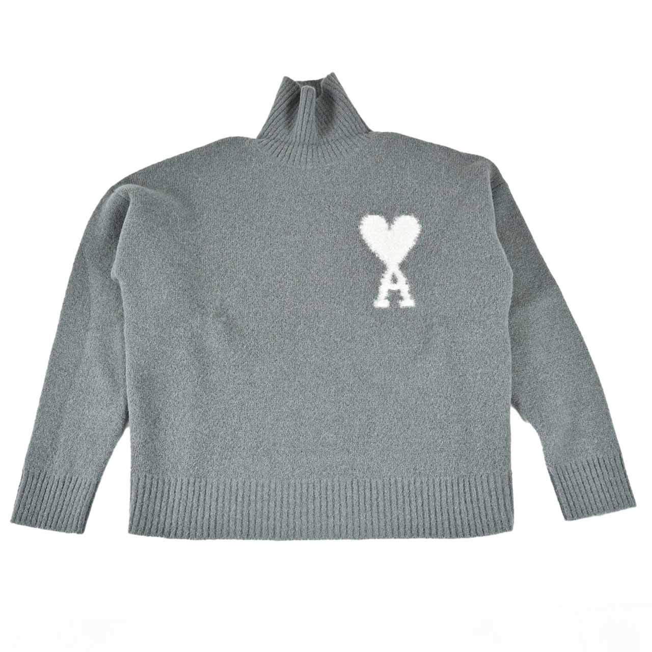 アミ AMI ハイネックセーター UKS425 KN0032 4013 グリーン メンズ 【ラスト1点 Ｌサイズ】 ギフト プレゼント