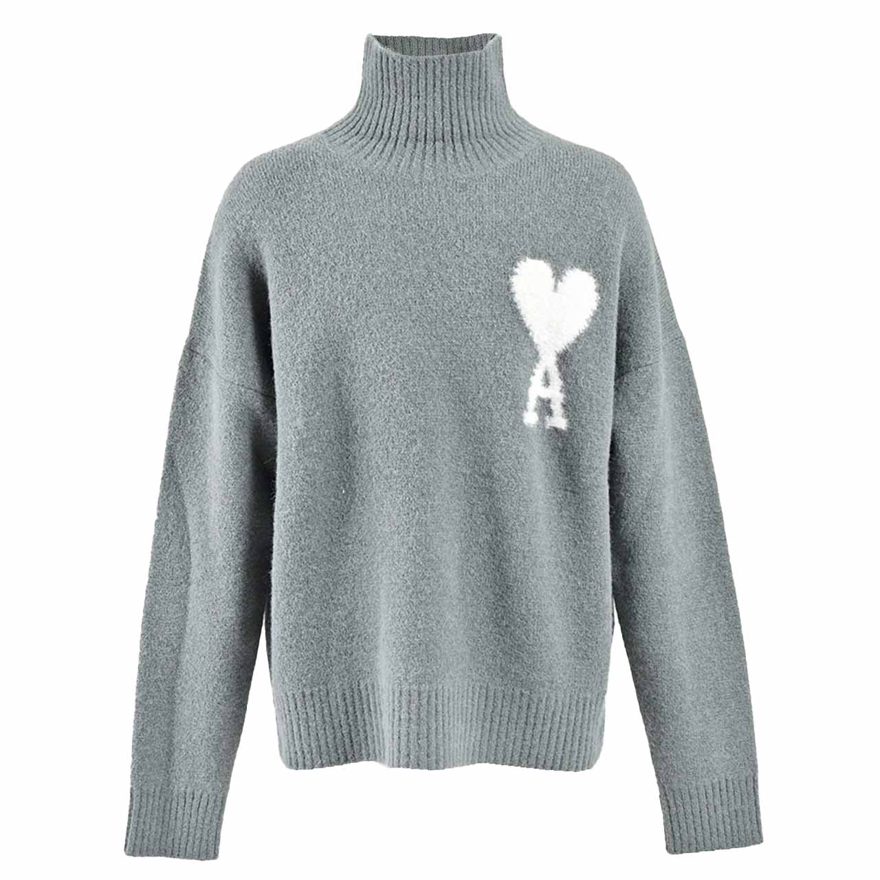 アミ AMI ハイネックセーター UKS425 KN0032 4013 グリーン メンズ 【ラスト1点 Ｌサイズ】 ギフト プレゼント