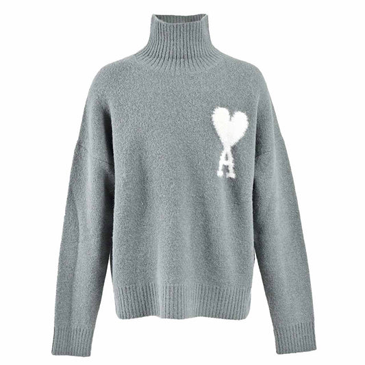 アミ AMI ハイネックセーター UKS425 KN0032 4013 グリーン メンズ 【ラスト1点 Ｌサイズ】 ギフト プレゼント