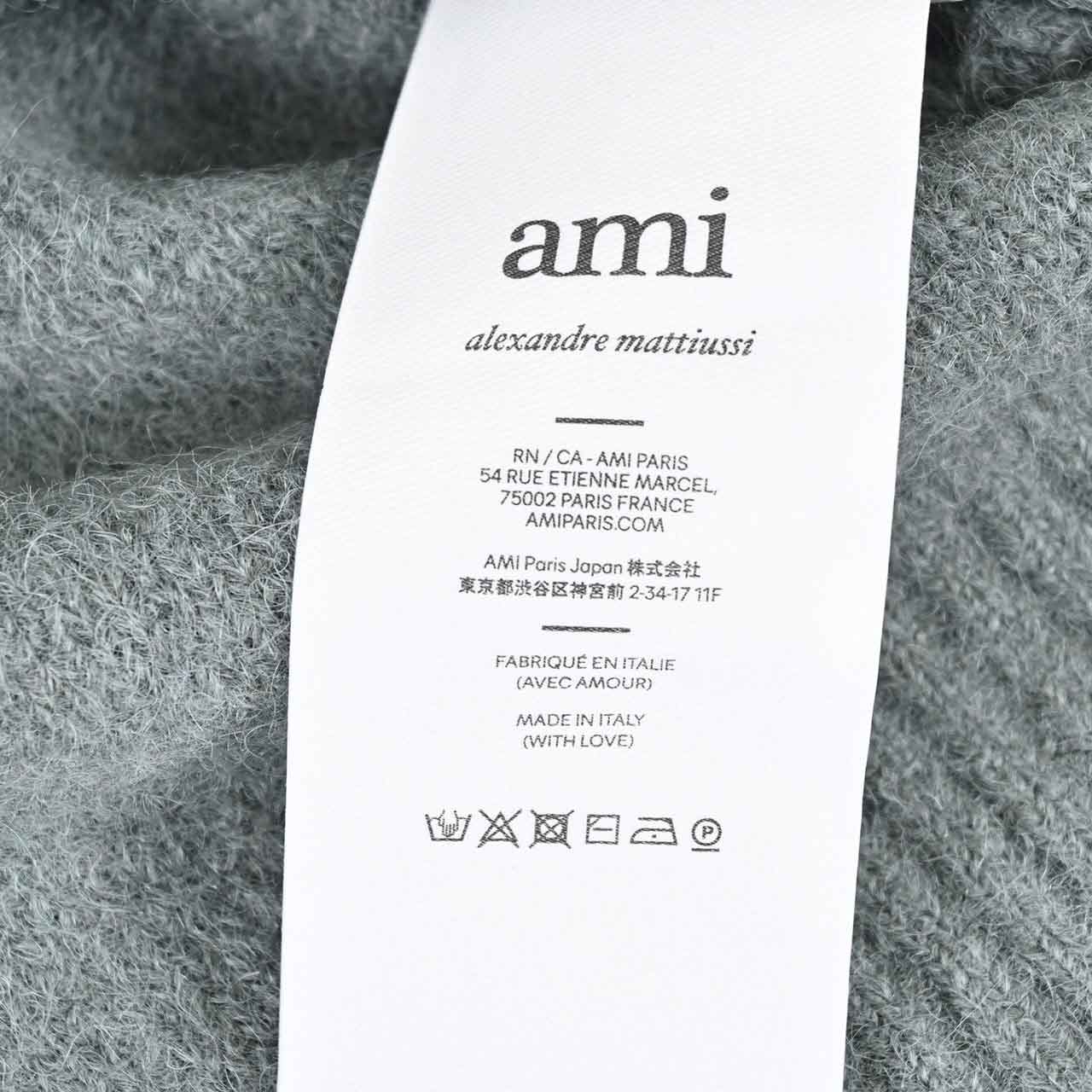 アミ AMI ハイネックセーター UKS425 KN0032 4013 グリーン メンズ 【ラスト1点 Ｌサイズ】 ギフト プレゼント