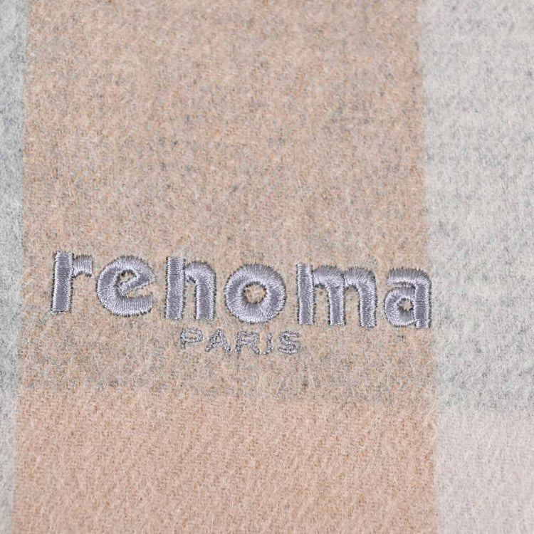 【59％OFF】 レノマ RENOMA カシミヤ マフラー R9919 CHECK CASHMERE RX7 グレー メンズ レディース カシミヤ100％ クリスマス ギフト プレゼント