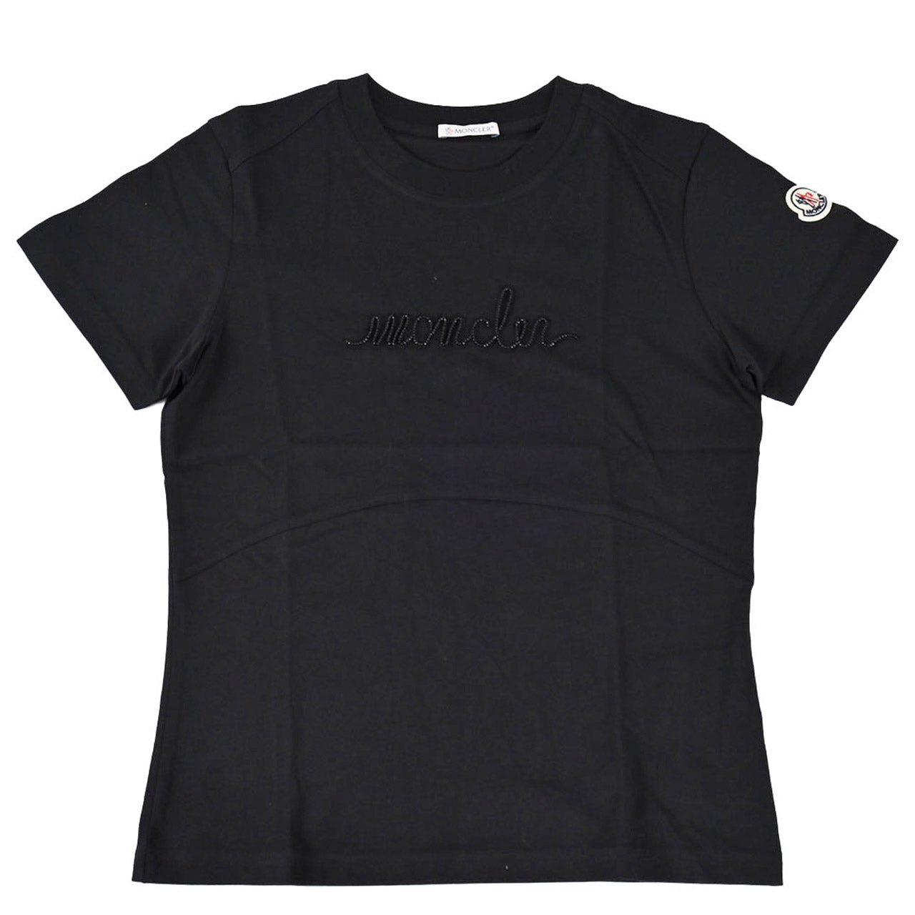 モンクレール MONCLER クルーネック半袖Ｔシャツ MANICA 89AIJ 8C000 15 999 ブラック 2024SS レディース