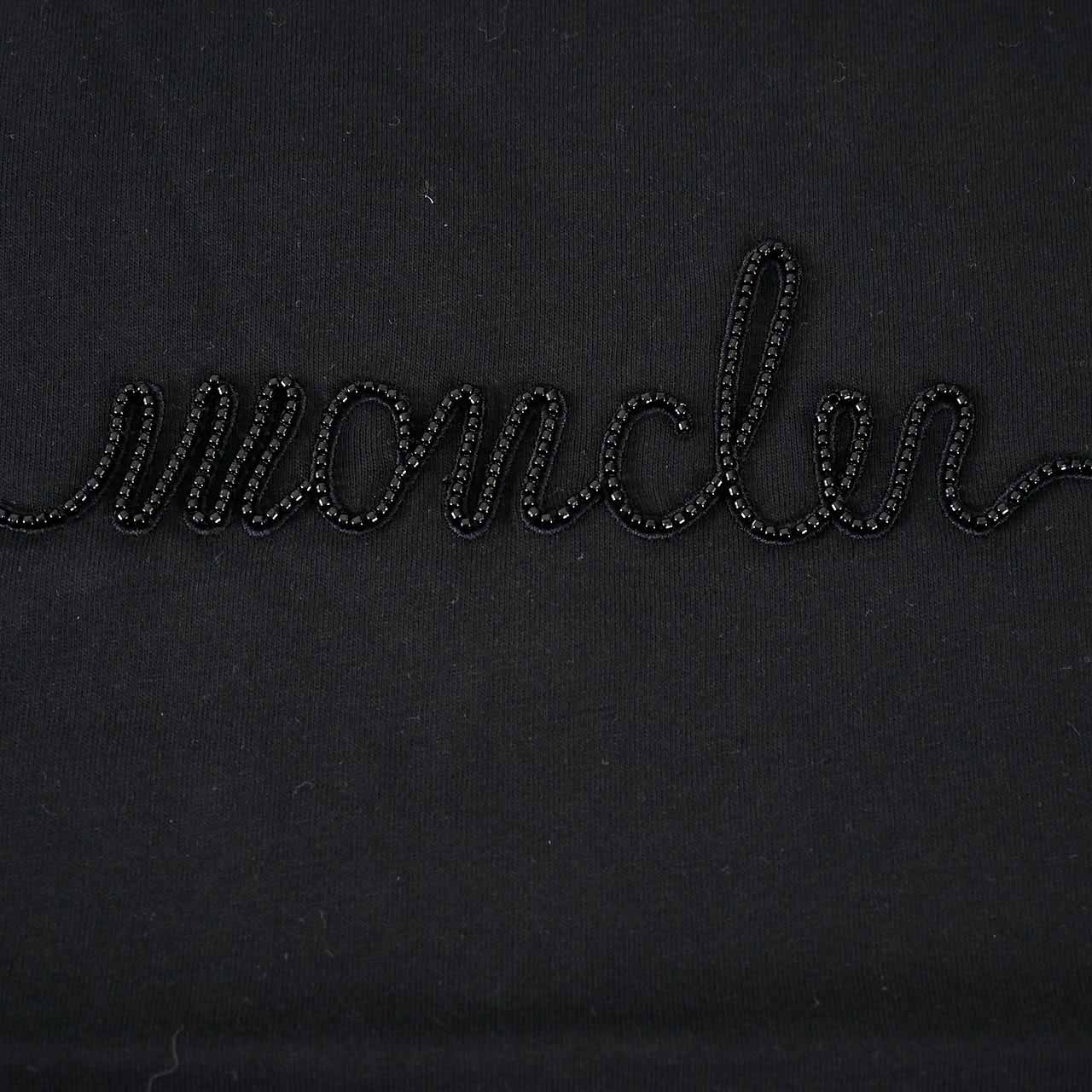 モンクレール MONCLER クルーネック半袖Ｔシャツ MANICA 89AIJ 8C000 15 999 ブラック 2024SS レディース