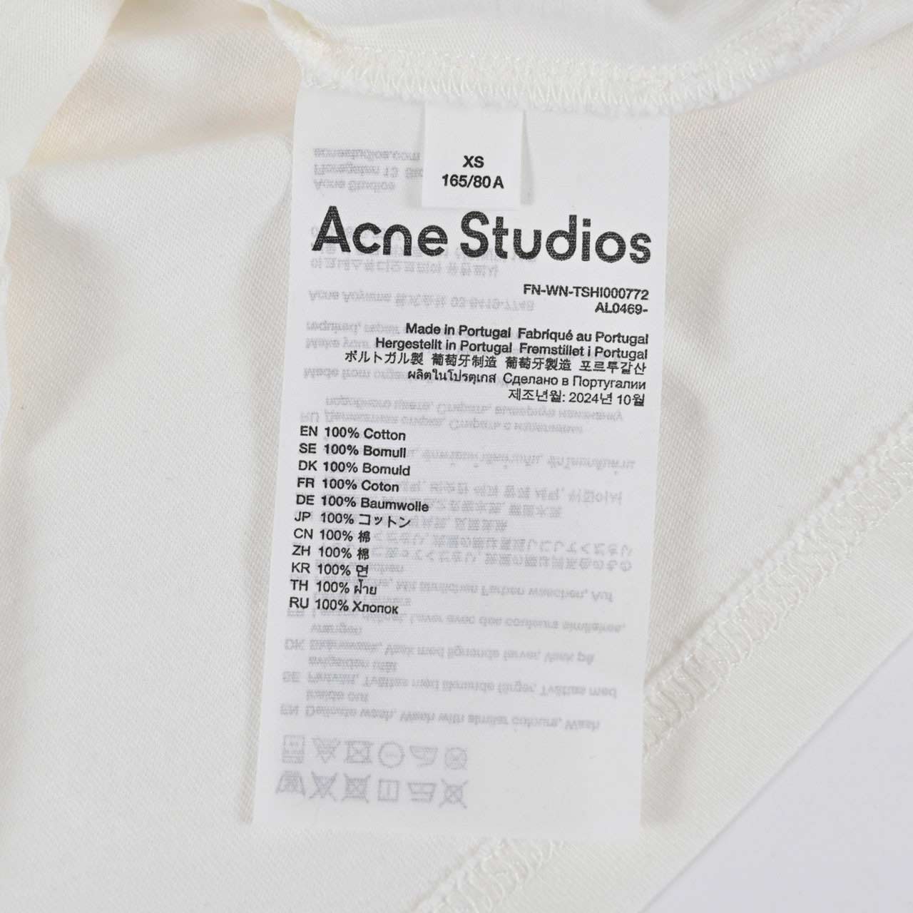 アクネストゥディオズ Acne Studios Tシャツ AL0469 WHITE ホワイト 2024SS レディース