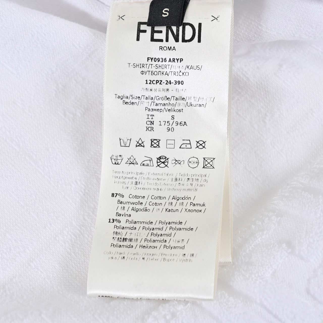 フェンディ FENDI Tシャツ ARYP FY0936 F0QA0 ホワイト 2024SS メンズ