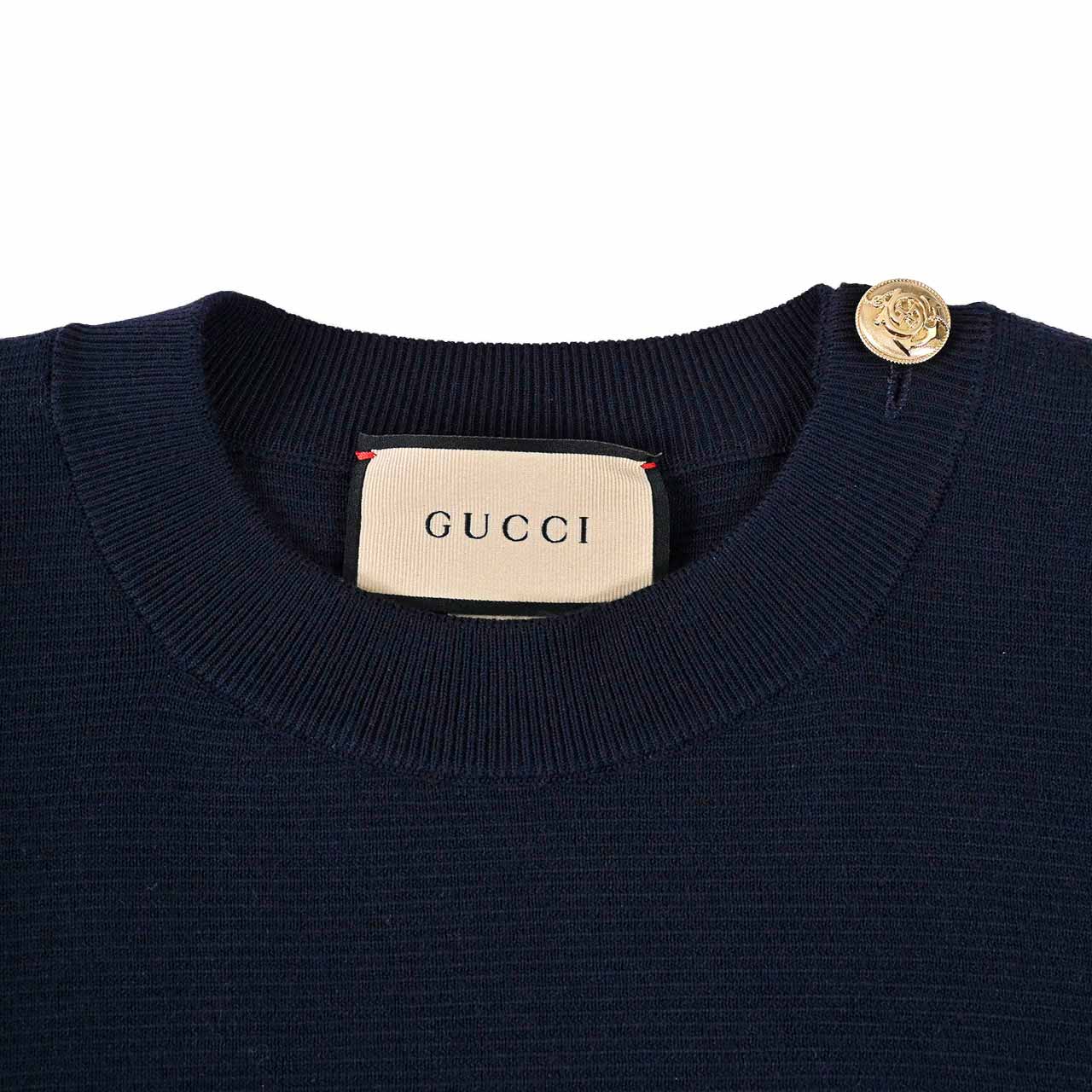 グッチ GUCCI クルーネックセーター 764692 XKDQS 4417 ネイビー 2024SS レディース