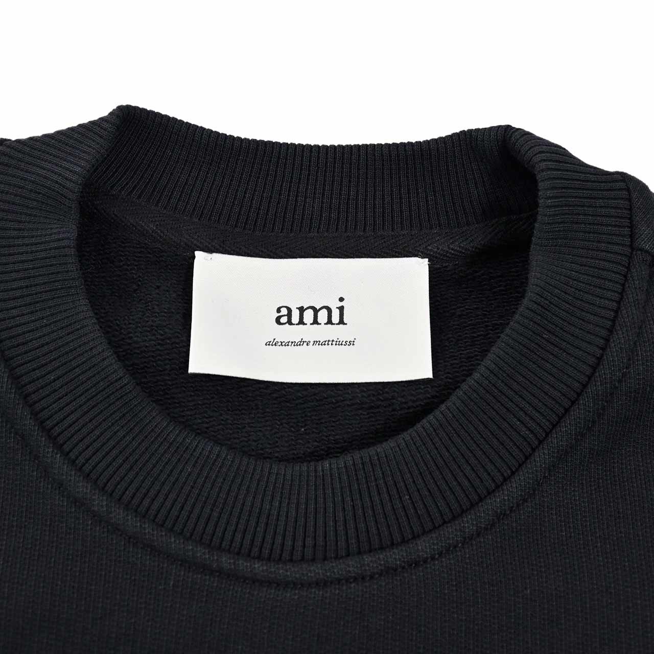 アミ AMI スウェットトレーナー BFUSW035.730 001 ブラック 2025SS メンズ レディース