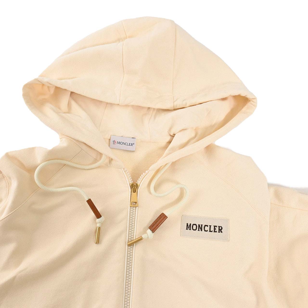 モンクレール MONCLER ジップアップパーカー 8G0003789A1K 050 クリーム 2025年春夏 レディース