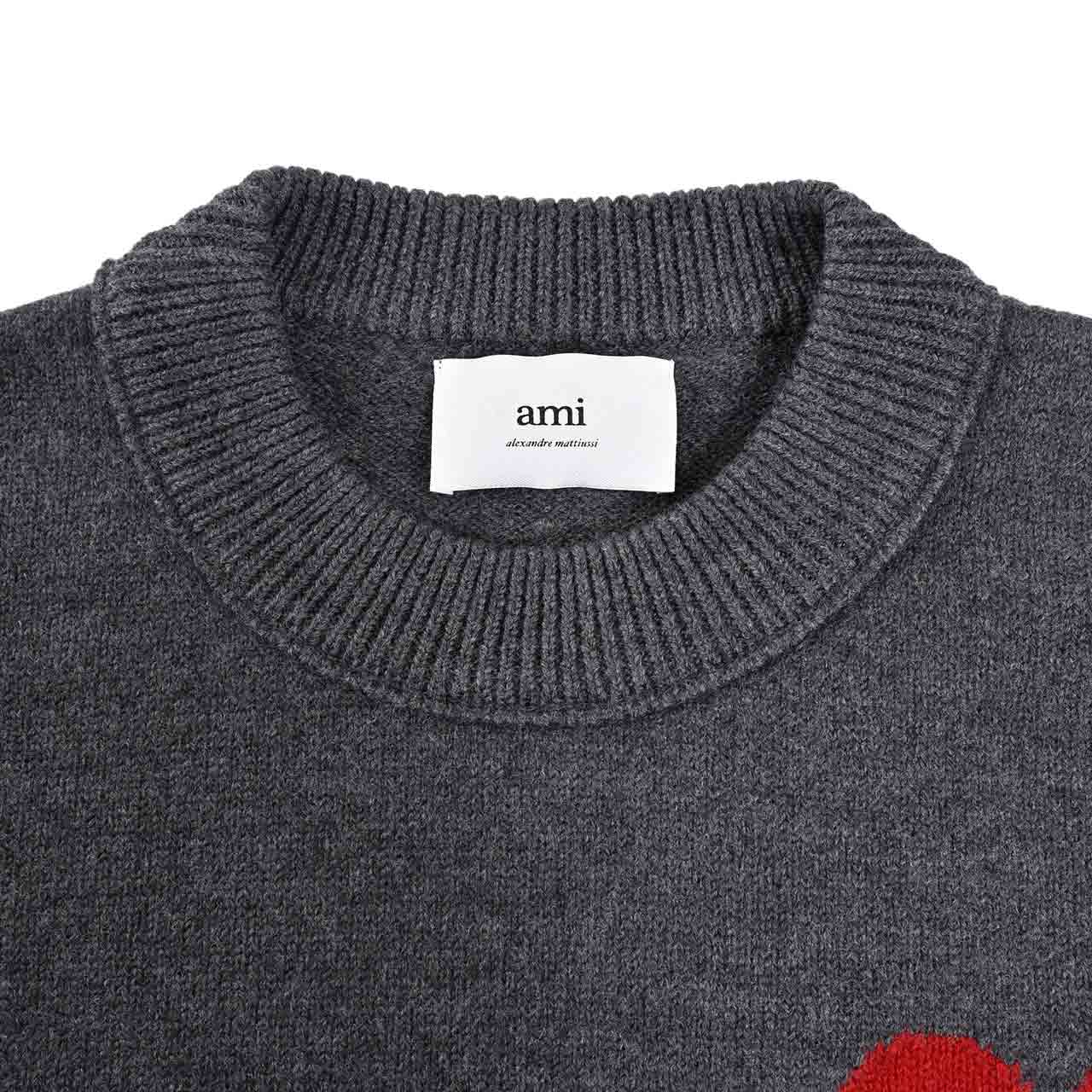 アミ AMI セーター BFUKS006.018 084 グレー 2025SS メンズ 【プライスダウン】