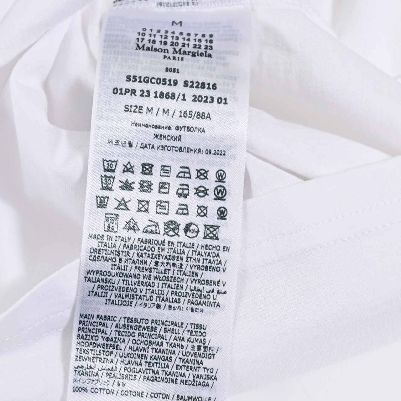 メゾン マルジェラ Maison Margiela Tシャツ S51GC0519 S22816 100 ホワイト レディース 【ラスト1点 Mサイズ】
