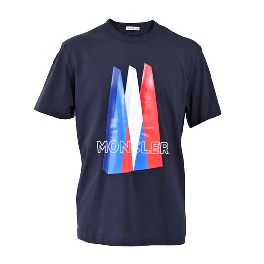 モンクレール MONCLER クルーネック半袖Ｔシャツ 8C01148 8390Y 778 ネイビー  メンズ