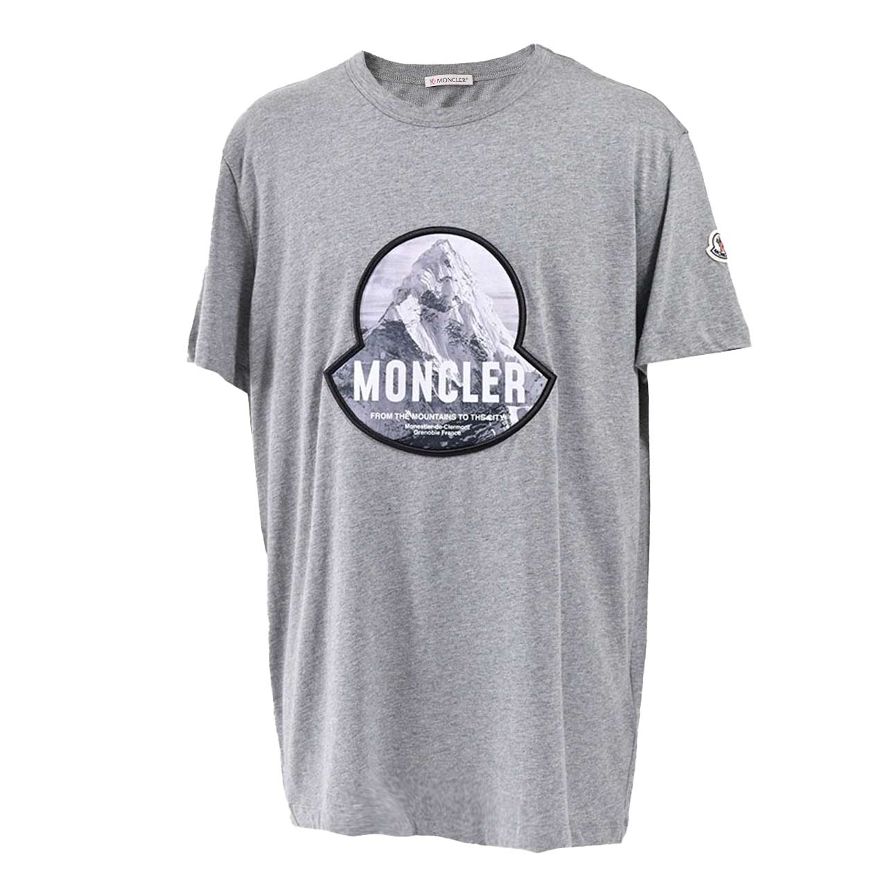 モンクレール MONCLER クルーネック半袖Ｔシャツ 8C01124 8390Y 984 グレー メンズ 【ラスト1点 ＸＸＬサイズ】