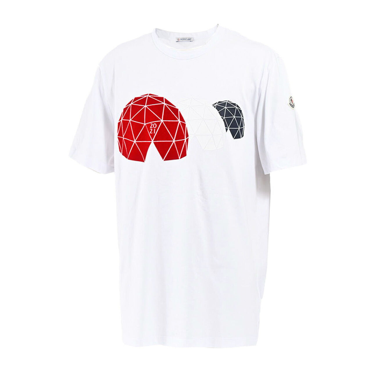モンクレール MONCLER クルーネック半袖Ｔシャツ 8C01140 8390Y 001 ホワイト メンズ 【ラスト1点 Ｌサイズ】