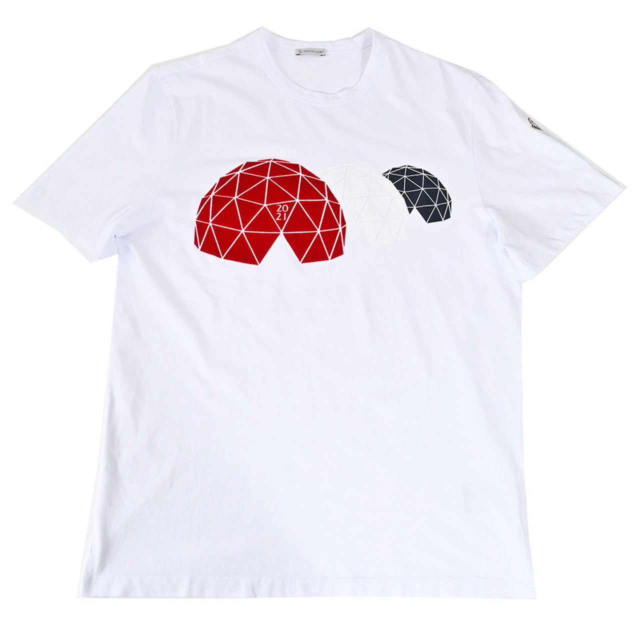 モンクレール MONCLER クルーネック半袖Ｔシャツ 8C01140 8390Y 001 ホワイト メンズ 【ラスト1点 Ｌサイズ】