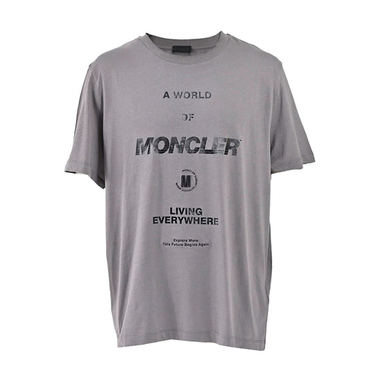 モンクレール MONCLER クルーネック半袖Ｔシャツ 8C00152 829H8 984 グレー メンズ 【ラスト1点 Ｌサイズ】
