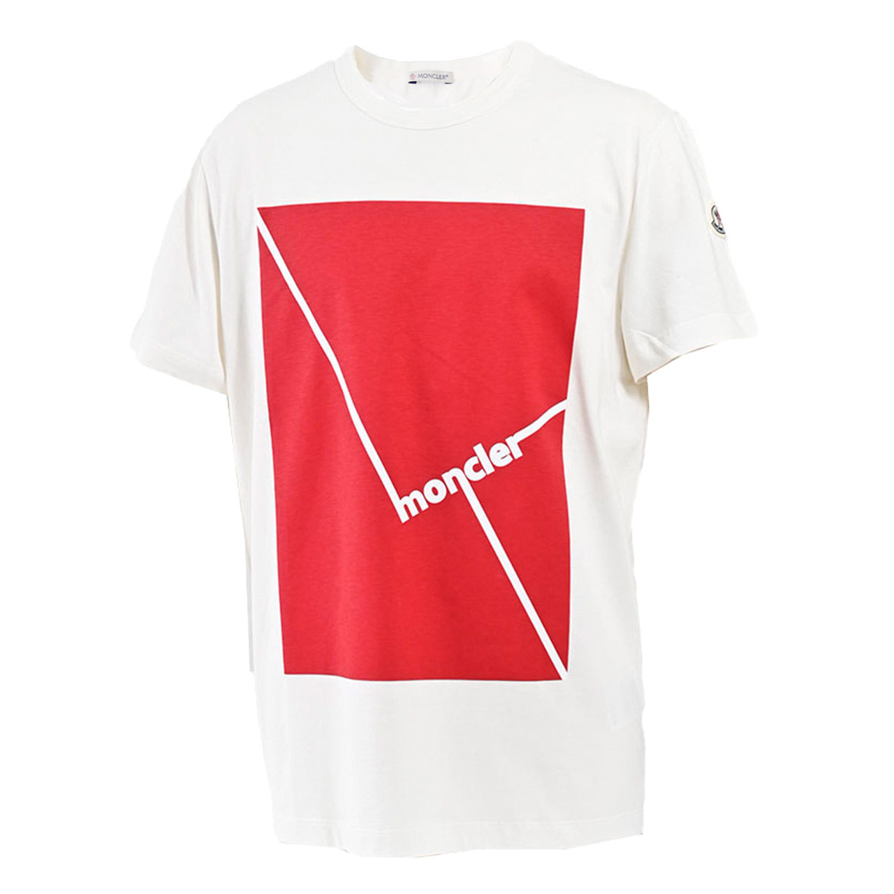 モンクレール MONCLER クルーネック半袖Ｔシャツ 8C0017 8390T 001 ホワイト メンズ 【ラスト1点 Ｌサイズ】