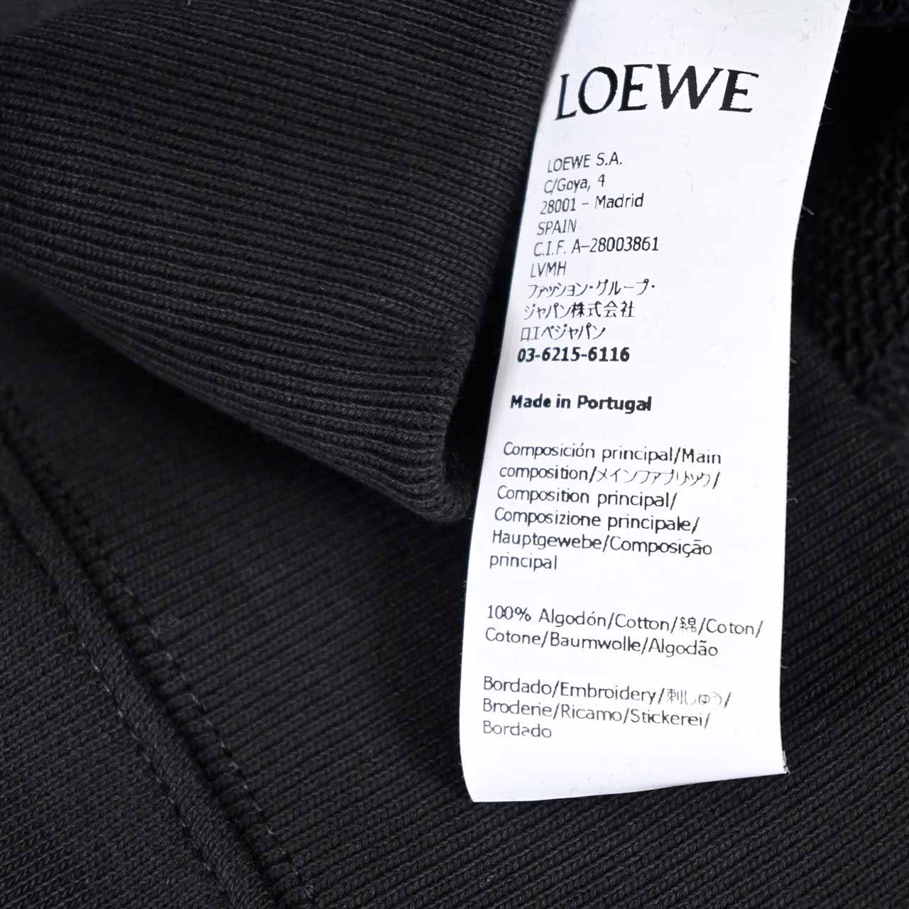 ロエベ LOEWE スウェットトレーナー H526Y24J26 1100 ブラック  メンズ