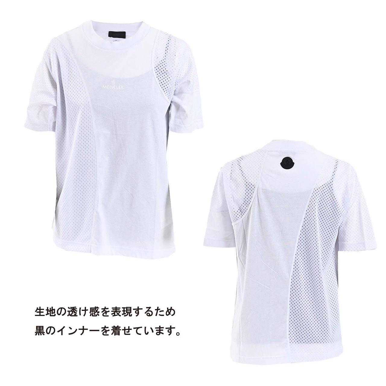 モンクレール MONCLER Tシャツ 8C01164 8390Y 001 ホワイト  レディース