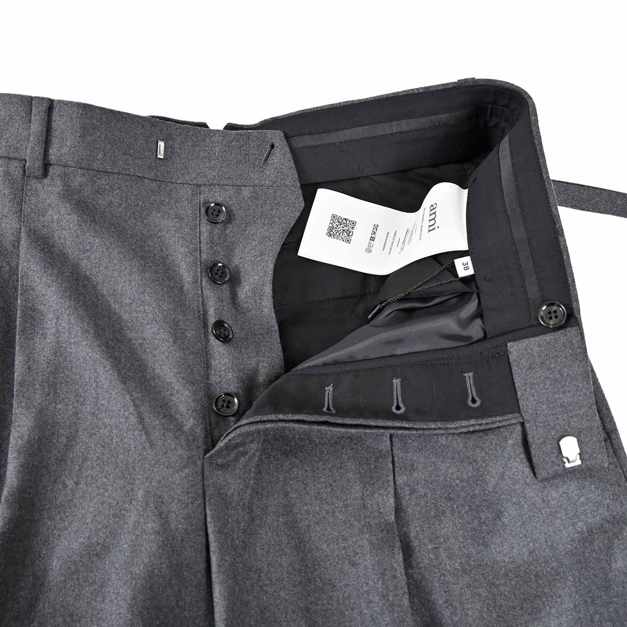 アミ AMI パンツ HTR812.WV0023 020 グレー メンズ