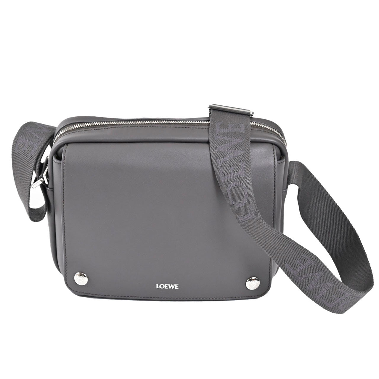ロエベ LOEWE ショルダーバッグ PEBBLE MESSENGER MEDIUM BANBA73X03 1220 グレー メンズ