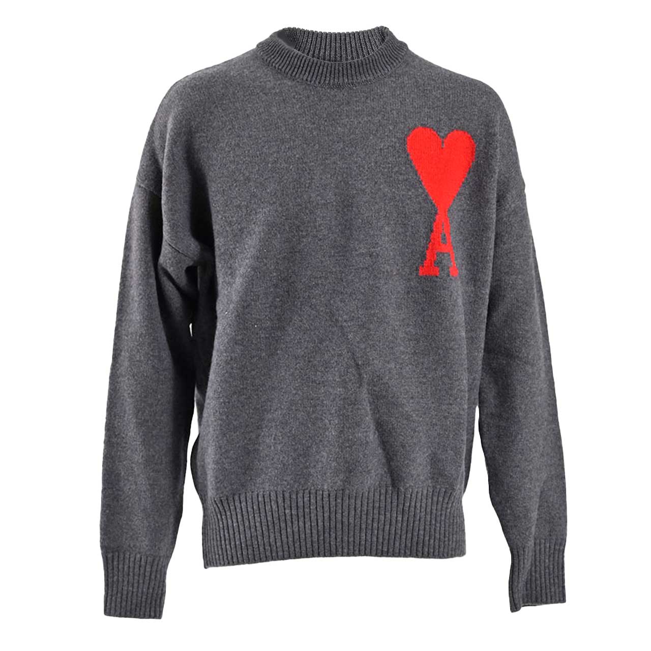 アミ AMI セーター UKS002.018 067 グレー メンズ