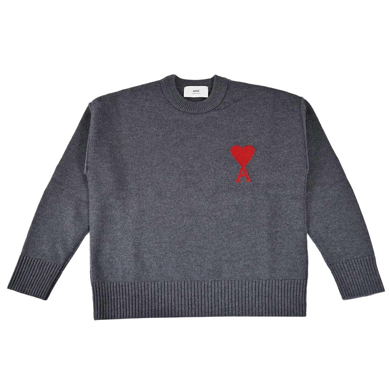 アミ AMI セーター UKS838.018 084 グレー メンズ