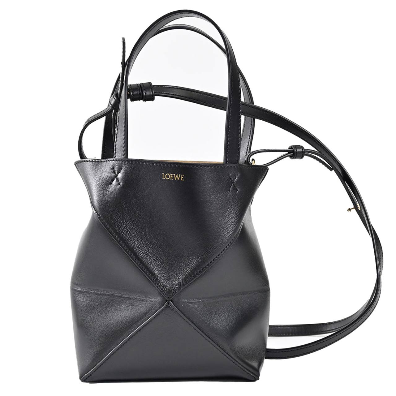 ロエベ LOEWE 2WAYバッグ PUZZLE FOLD TOTE MINI A657V25X01 1100 ブラック レディース