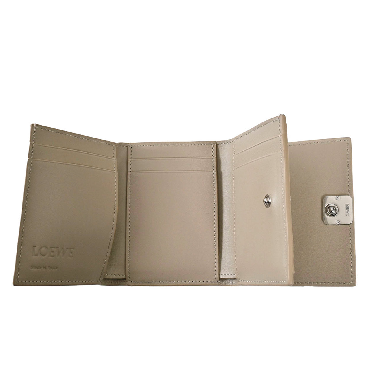 ロエベ LOEWE 三つ折り財布 ANAGRAM TRIFOLD C821TR2X16 5541 ベージュ レディース