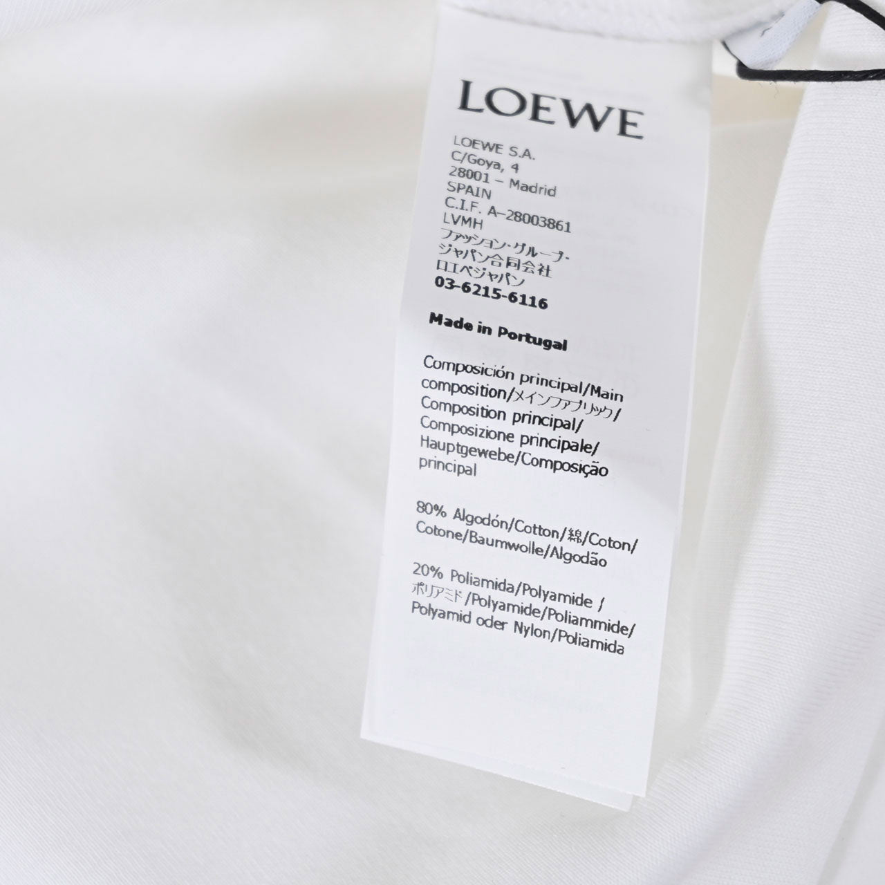 ロエベ LOEWE Tシャツ S540Y22X59 2100 ホワイト レディース